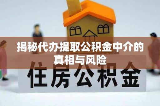 细河揭秘代办提取公积金中介的真相与风险