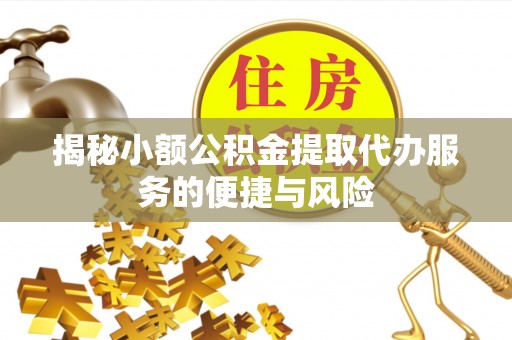 细河揭秘小额公积金提取代办服务的便捷与风险