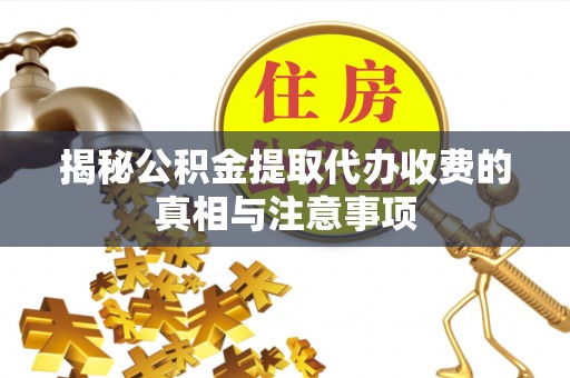 细河揭秘公积金提取代办收费的真相与注意事项
